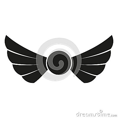 Wings icon isolated on white background. Wing emblem or label. Vector illustration Vector Illustration